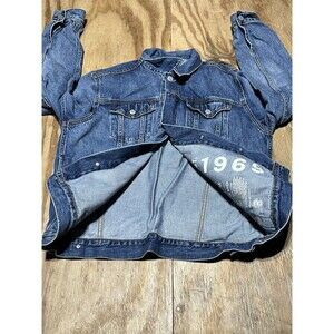 gap denim 1969 jean Jacket Cotton Blue Collar  Men XL Button @H6